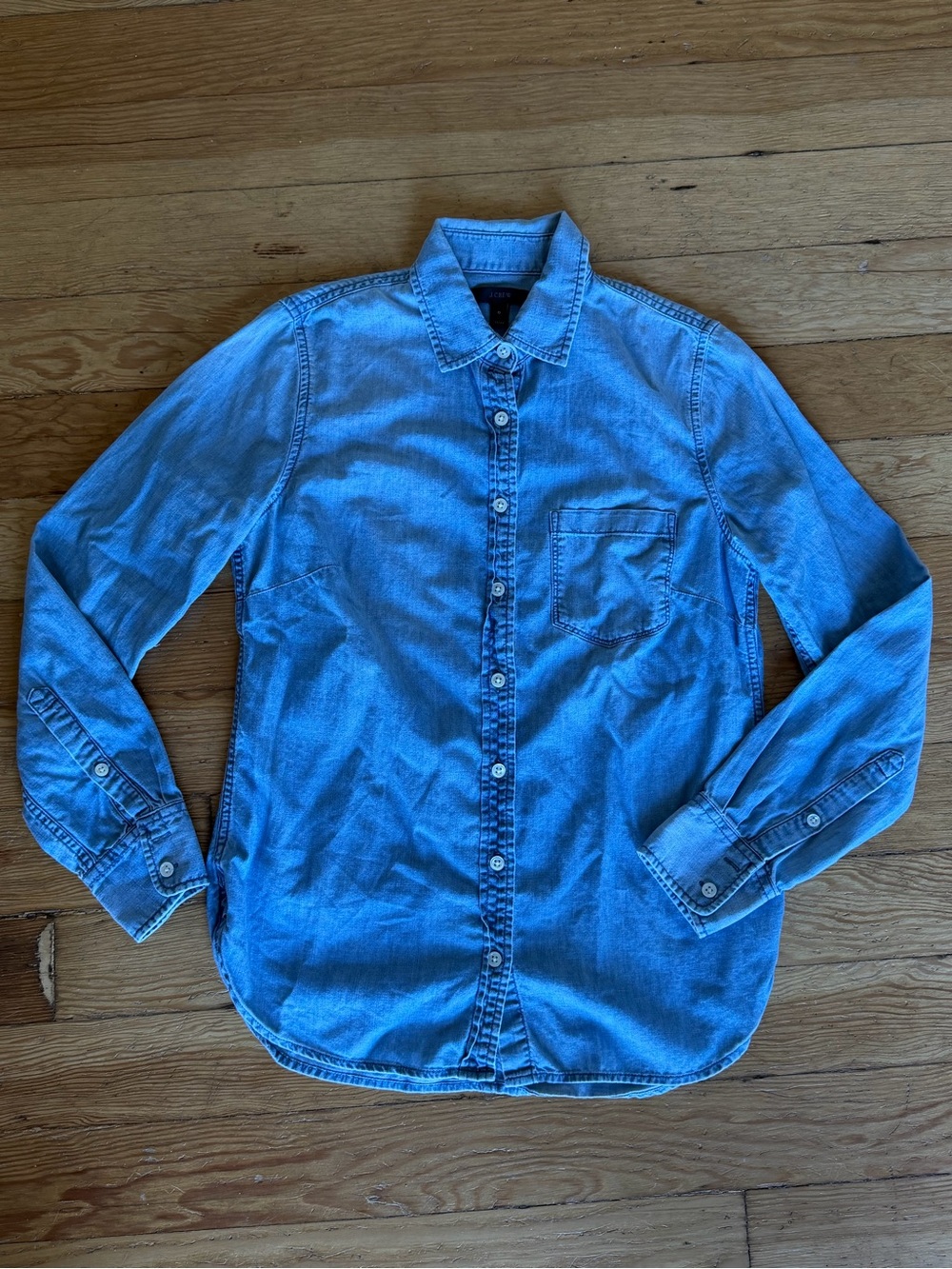 J. Crew Light Blue Denim Button-Down Shirt Size 0